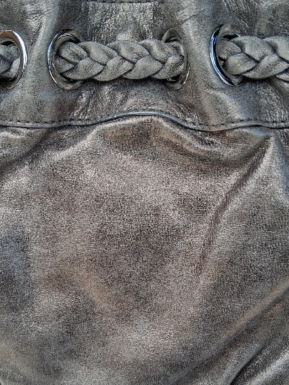 Michael Kors Metallic Pewter Tassel Drawstring Crossbody - Picture 10 of 12